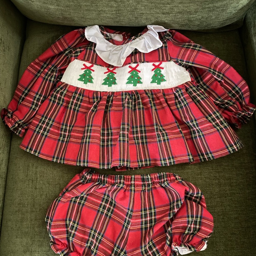 Festive Red Plaid Kids Matching Set